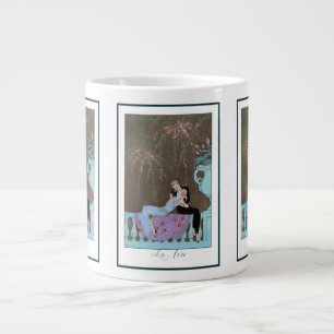 Taza De Café Gigante Arte Deco Antiguo Fuegos Artificiales Le Feu, Geor