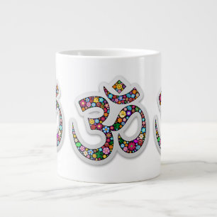 Taza De Café Gigante Arte del símbolo floral Namaste