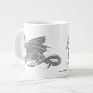Taza De Café Gigante Arte Dragón/Gris