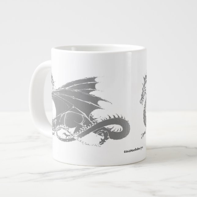 Taza De Café Gigante Arte Dragón/Gris (Izquierda)