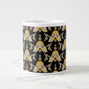 Taza De Café Gigante Arte folclórico de búho escandinavo
