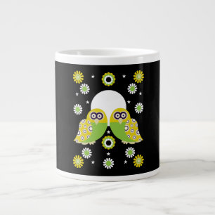 Taza De Café Gigante Arte folclórico de búho escandinavo