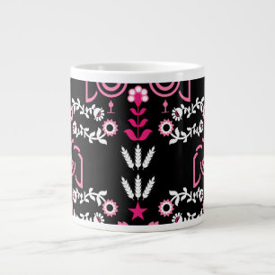Taza De Café Gigante Arte folclórico escandinavo de Cockerel