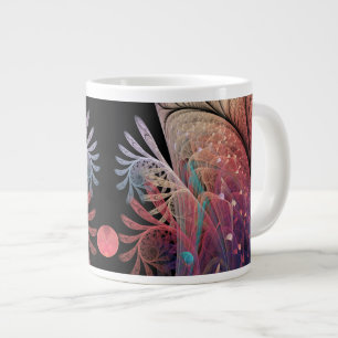 Taza De Café Gigante Arte fractal de fantasía moderna abstracta Jonglag