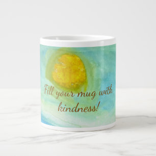 Taza De Café Gigante Arte ingenuo caprichoso paisaje soleado