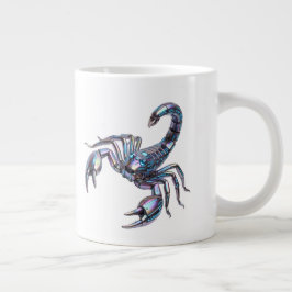 Taza De Café Gigante Arte Mecánico Escorpión Cibernético Irisado