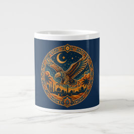 Taza De Café Gigante Arte místico del desierto de la luna creciente del