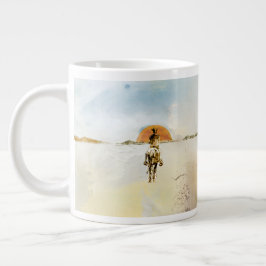 Taza De Café Gigante Arte Occidental del Vaquero al Atardecer