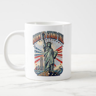 Taza De Café Gigante Arte Patriótico Nacido para Erguirse