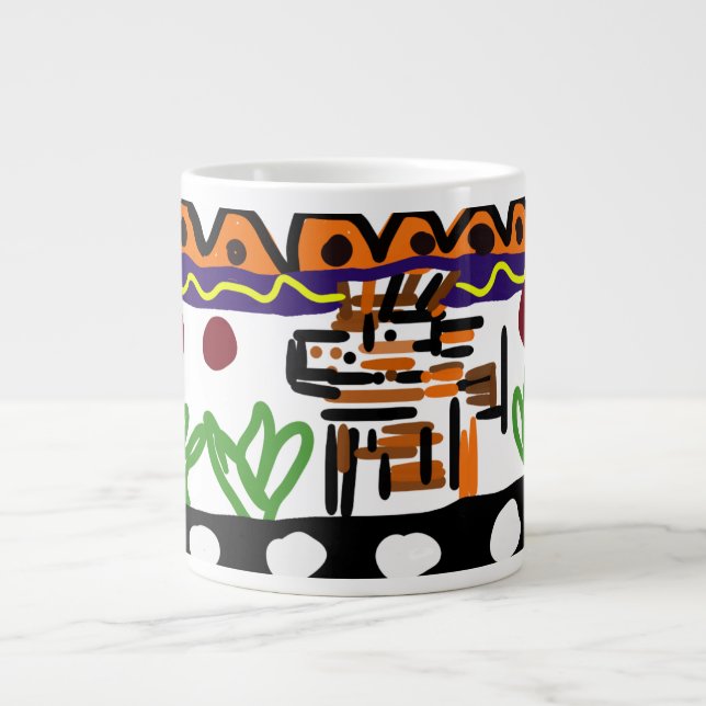 Taza De Café Gigante Arte trasero de león (Frente)