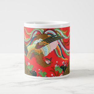 Taza De Café Gigante Arte vintage del ave fénix rojo japonés G.A. Audsl