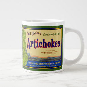 Taza De Café Gigante Artichokes Gracioso Arte Vintage Gran Café Mug
