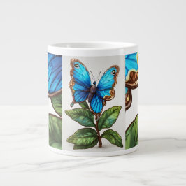 Taza De Café Gigante Artística fluctuante: mariposa acuarela