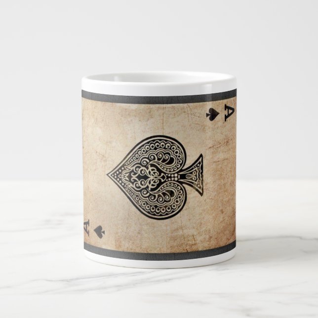 Taza De Café Gigante As de espadas lanzar almohada (Frente)