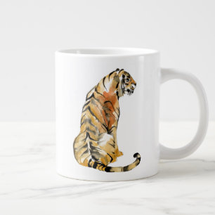 Taza De Café Gigante Asiento del tigre de color agua
