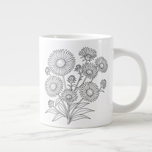 Taza De Café Gigante Aster de Nueva Inglaterra - Symphyotrichum Novae-A (Derecha)