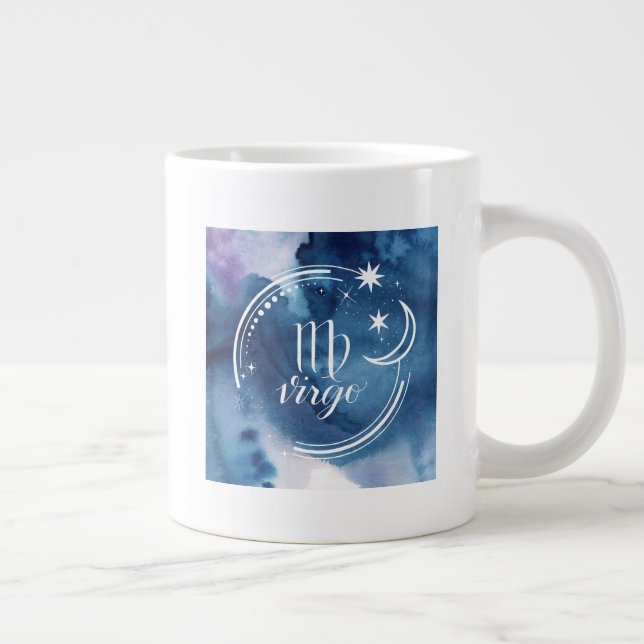 Taza De Café Gigante Astrología acuarela - Virgo (Derecha)
