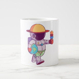 Taza De Café Gigante Astronauta, divertidos planetas