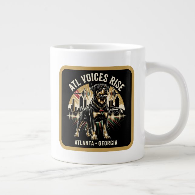 Taza De Café Gigante Atlanta Georgia Rottweiler Cultural Pride Art (Derecha)