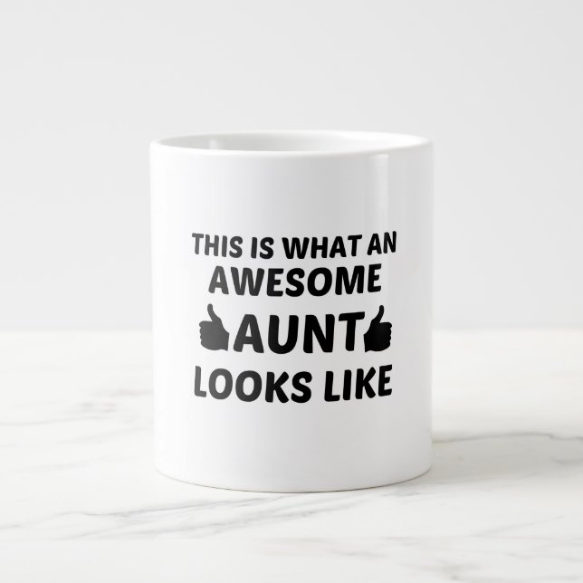 TAZA DE CAFÉ GIGANTE AUNT AWESOME (Frente)