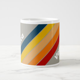Taza De Café Gigante Aurora Arcade con franjas con nombre