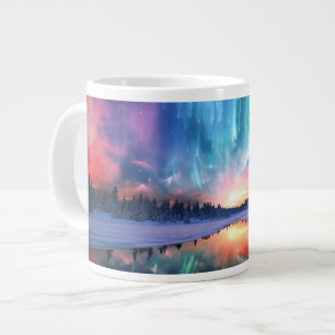 Taza De Café Gigante Aurora Boreal, Luces del Norte,