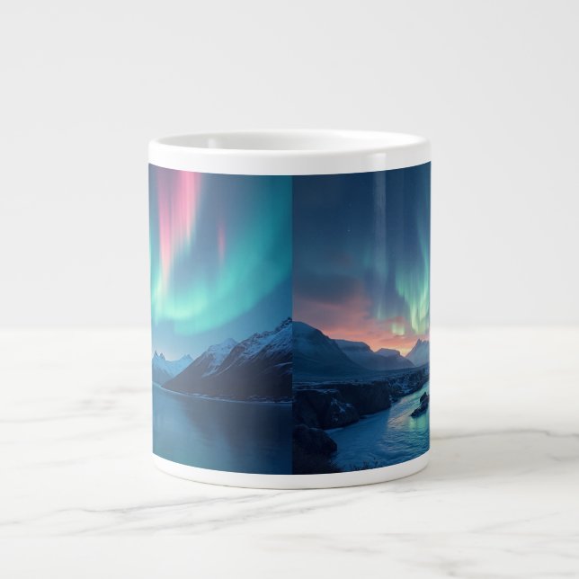 Taza De Café Gigante Aurora islandesa (Frente)