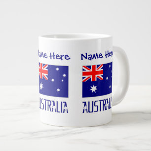 Taza De Café Gigante Australia Bandera Australiana Azul Personalización