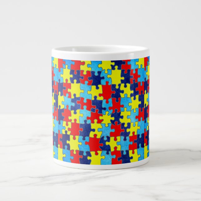Taza De Café Gigante Autism Awareness-Puzzle by Shirley Taylor (Frente)