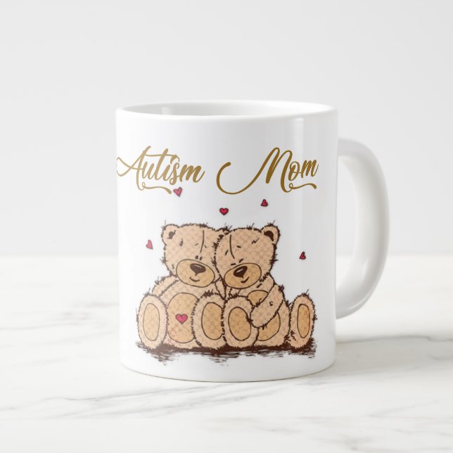 Taza De Café Gigante Autism Mom - Jumbo Mug (Derecha)