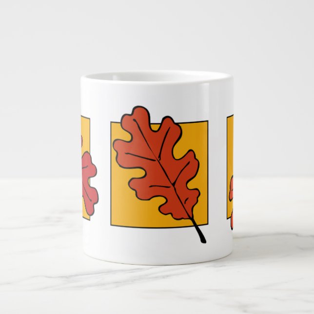 Taza De Café Gigante Autumn Oak Leaves (Frente)