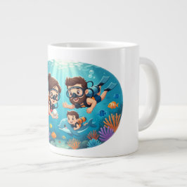 Taza De Café Gigante Aventura de buceo familiar con escafandra autónoma