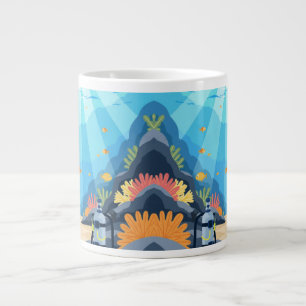 Taza De Café Gigante Aventura de buceo submarino colorido Café 