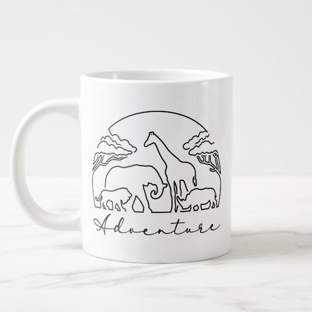 Taza De Café Gigante Aventura y Safari en África (Izquierda)
