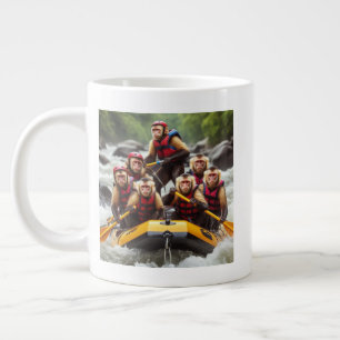 Taza De Café Gigante Aventurous Capuchin Monkeys Whitewater Rafting