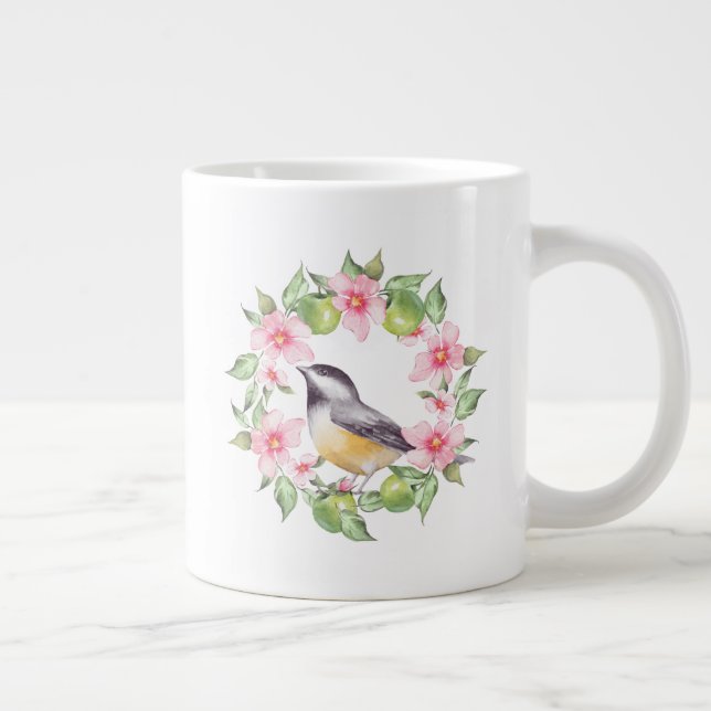 Taza De Café Gigante Aves y flores 2 (Derecha)