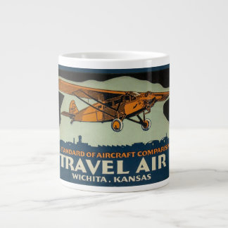 Taza De Café Gigante Avión Vintage Travel Air, Wichita la capital aérea