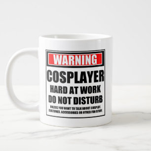Taza De Café Gigante Aviso A Cosplayer Duro En El Trabajo No Perturbar