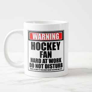 Taza De Café Gigante Aviso A Los Fanáticos Del Hockey Que Trabajan Duro