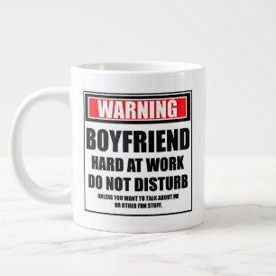 Taza De Café Gigante Aviso A Novio De Trabajo Duro No Molestar