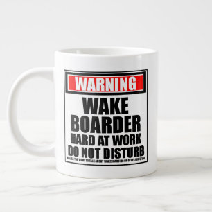 Taza De Café Gigante Aviso A Wakeboarder Duro En El Trabajo No Perturba