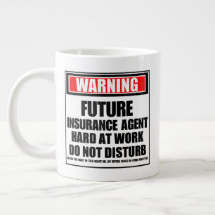 Taza De Café Gigante Aviso al futuro agente de seguros con mucho trabaj