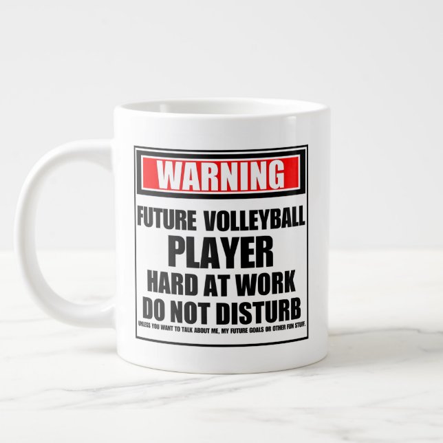 Taza De Café Gigante Aviso al futuro jugador de voleibol con fuerza en  (Izquierda)