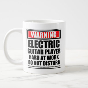 Taza De Café Gigante Aviso al guitarrista eléctrico con fuerza en el tr