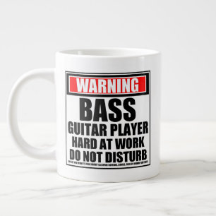 Taza De Café Gigante Aviso al jugador de guitarra de bajo en activo