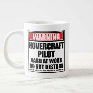 Taza De Café Gigante Aviso al piloto de Hovercraft con mucho trabajo