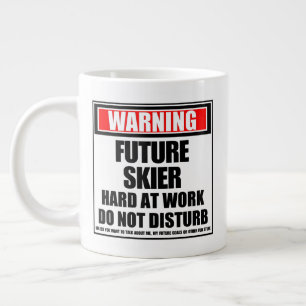 Taza De Café Gigante Aviso De Que El Esquiador Futuro En El Trabajo No