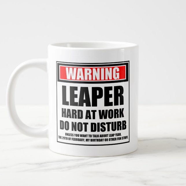 Taza De Café Gigante Aviso Los Más Lejos En El Trabajo No Perturban (Izquierda)