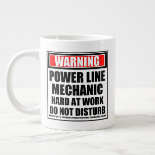 Taza De Café Gigante Aviso Mánico de línea de alimentación duro en el t