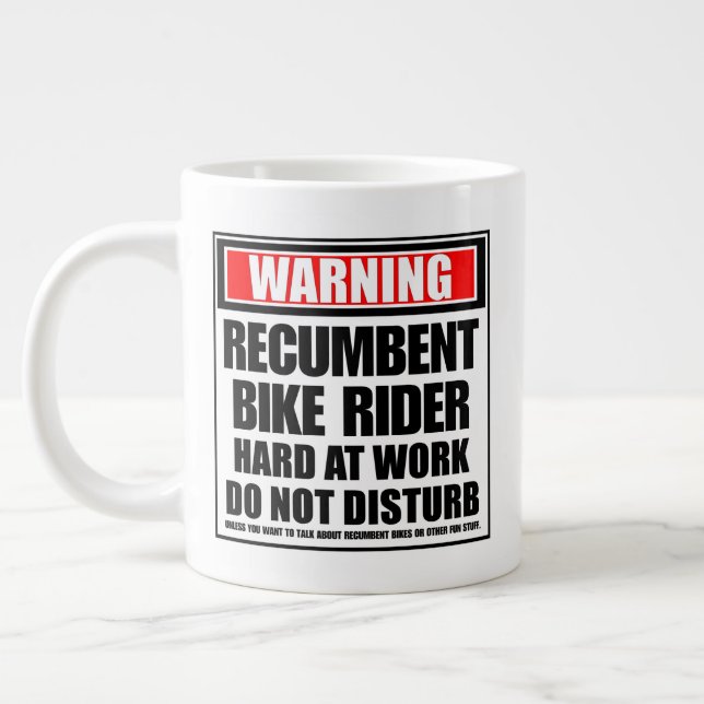 Taza De Café Gigante Aviso Recuento El Viajero En Bicicleta Duramente E (Izquierda)